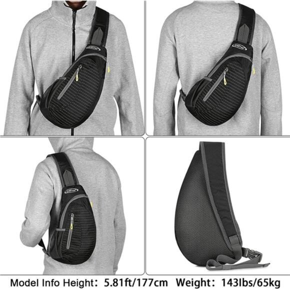 Sling Bags Men and Women Shoulder Backpack Small Cross Body Chest Sling Backpack - Picture 4 of 7